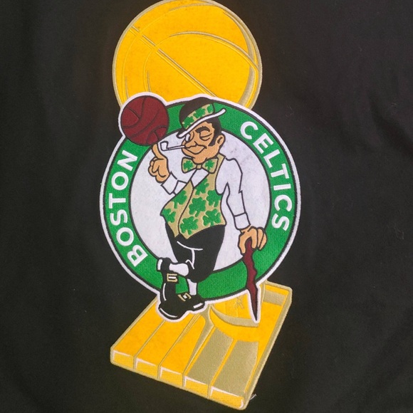 Show your love for the Boston Celtics with this black, green, and gold varsity. - Picture 6 of 6